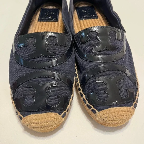 Tory Burch Navy Blue Espadrille Loafers - Picture 10 of 12